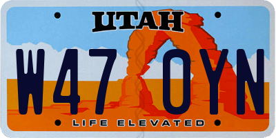 UT license plate W470YN