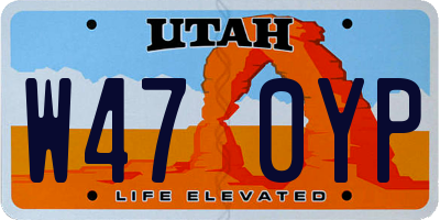 UT license plate W470YP