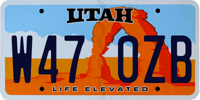 UT license plate W470ZB