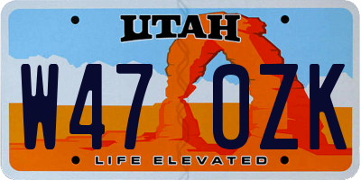 UT license plate W470ZK