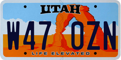UT license plate W470ZN