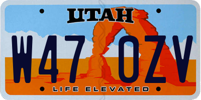 UT license plate W470ZV