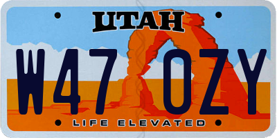UT license plate W470ZY
