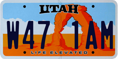UT license plate W471AM