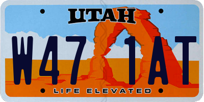 UT license plate W471AT