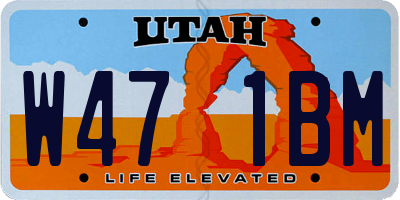 UT license plate W471BM