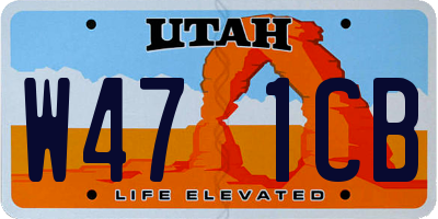UT license plate W471CB