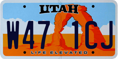 UT license plate W471CJ