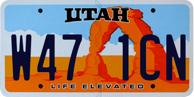 UT license plate W471CN