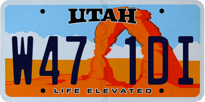 UT license plate W471DI
