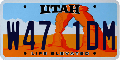 UT license plate W471DM