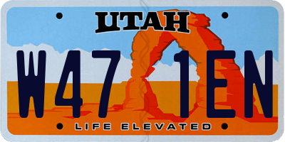 UT license plate W471EN