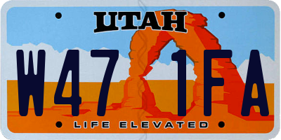 UT license plate W471FA