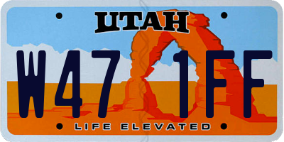 UT license plate W471FF