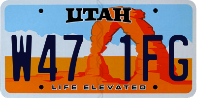 UT license plate W471FG