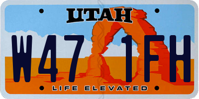 UT license plate W471FH