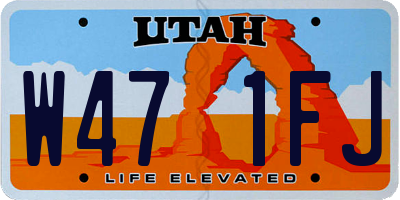 UT license plate W471FJ