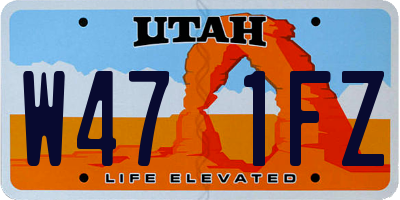 UT license plate W471FZ