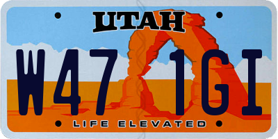 UT license plate W471GI