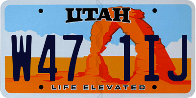 UT license plate W471IJ