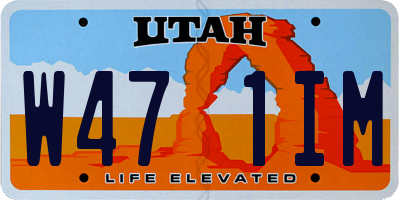 UT license plate W471IM