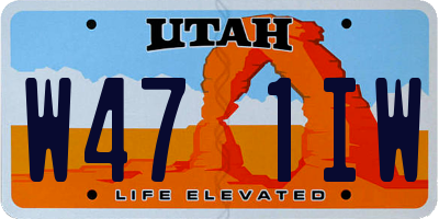 UT license plate W471IW