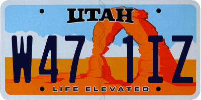 UT license plate W471IZ