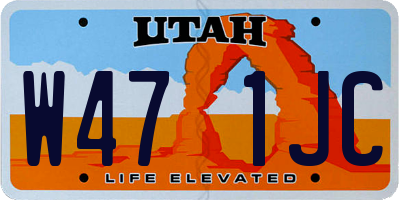 UT license plate W471JC