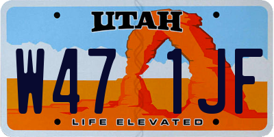 UT license plate W471JF