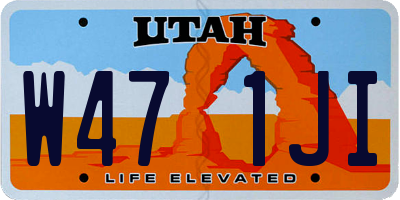 UT license plate W471JI