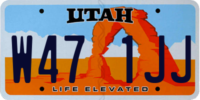 UT license plate W471JJ