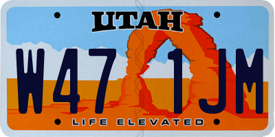 UT license plate W471JM