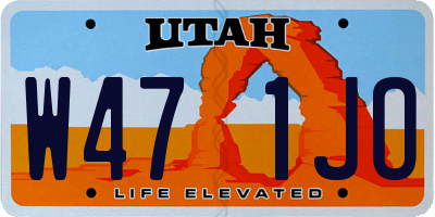 UT license plate W471JO