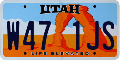 UT license plate W471JS