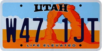 UT license plate W471JT