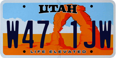 UT license plate W471JW