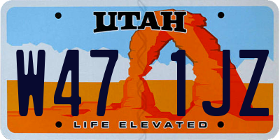 UT license plate W471JZ
