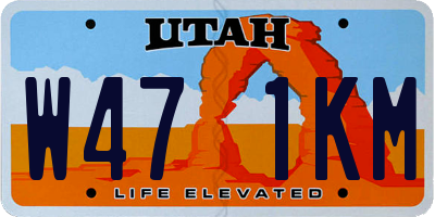 UT license plate W471KM