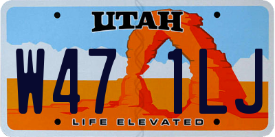 UT license plate W471LJ