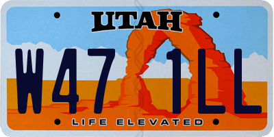 UT license plate W471LL