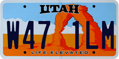 UT license plate W471LM