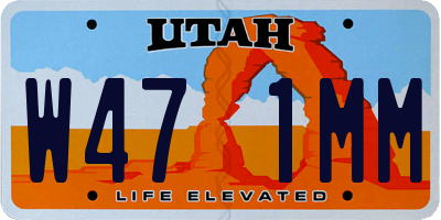 UT license plate W471MM