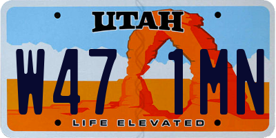 UT license plate W471MN