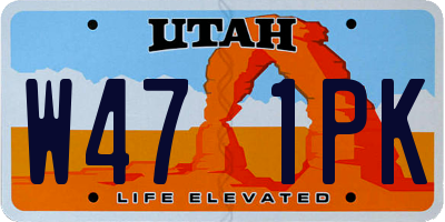 UT license plate W471PK