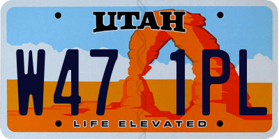 UT license plate W471PL