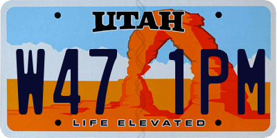 UT license plate W471PM