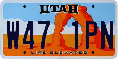UT license plate W471PN