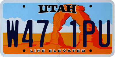 UT license plate W471PU