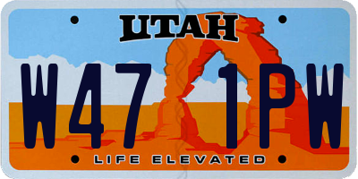 UT license plate W471PW