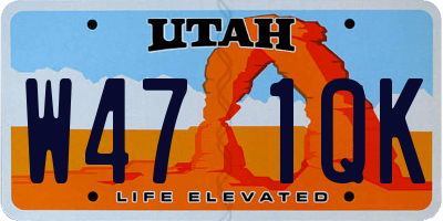 UT license plate W471QK